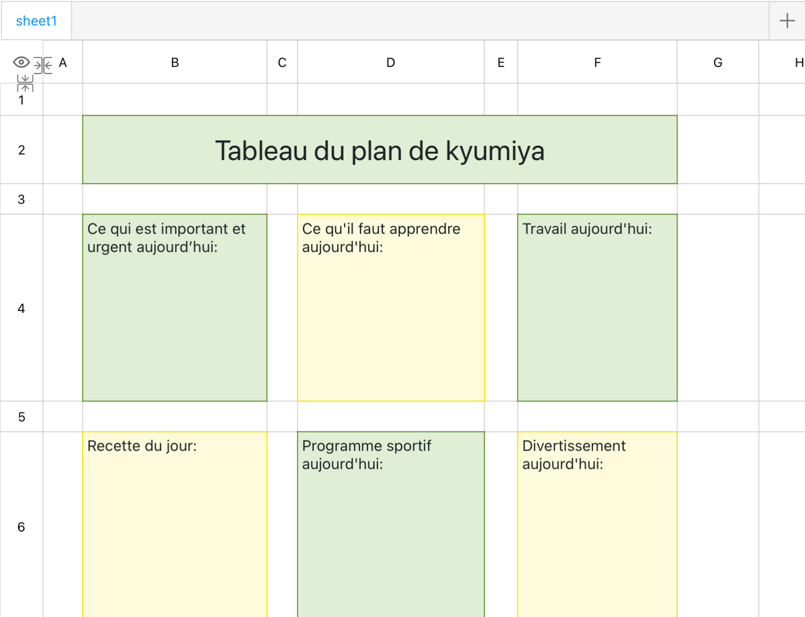 Tableau du plan de kyumiya